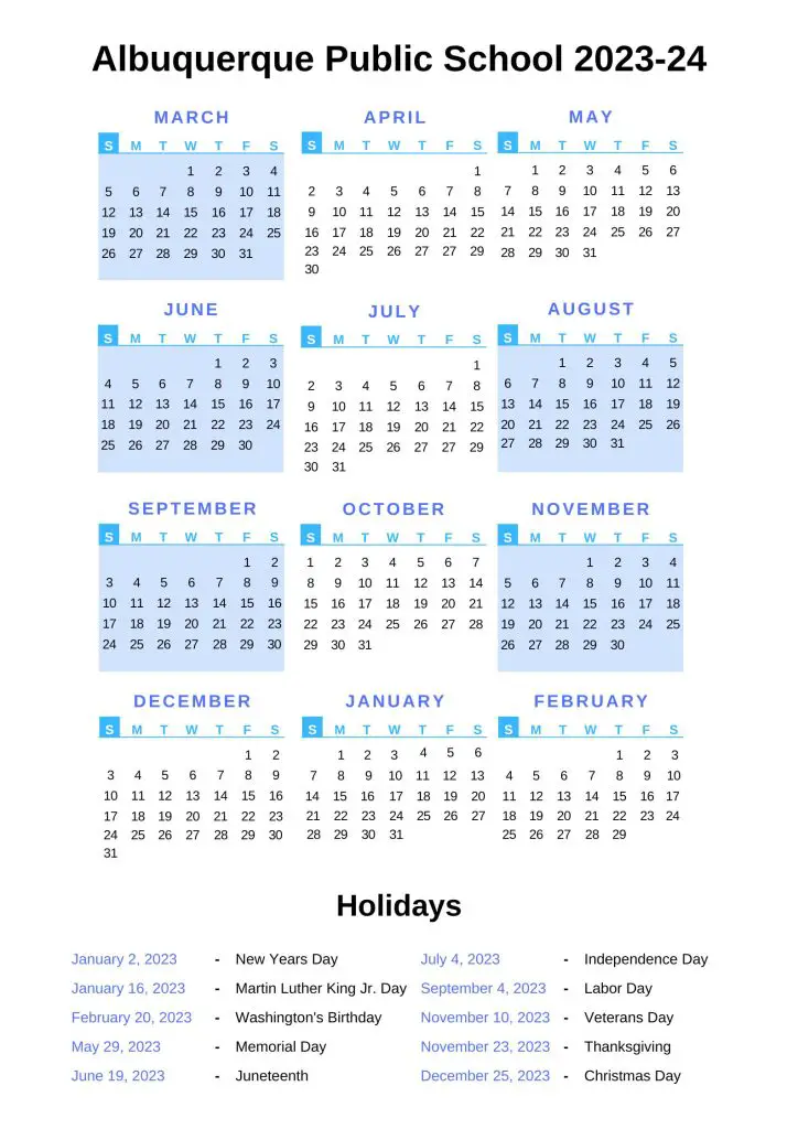 Aps Calendar 2025-26