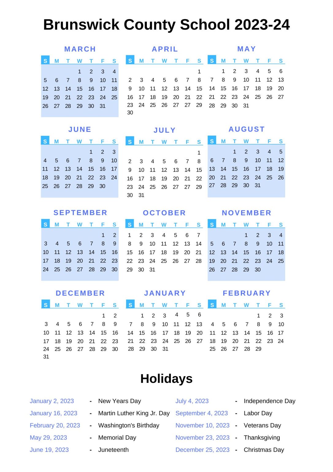 Brunswick County Schools Calendar Archives County School Calendar 2023 24