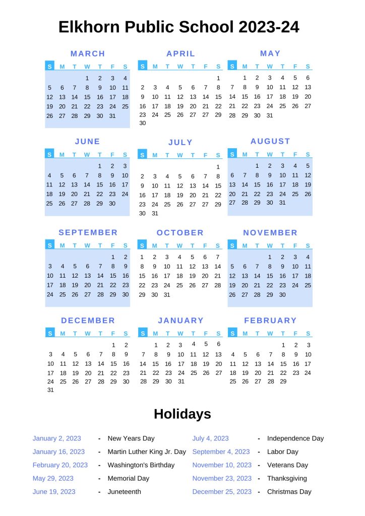 elkhorn public schools calendar