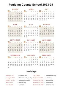 Paulding County Schools Calendar PCS 2023 24 with Holidays