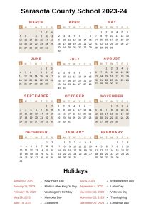 Sarasota County Schools Calendar 2023 24 With Holidays Sarasota County Schools Calendar 2023 24 With Holidays